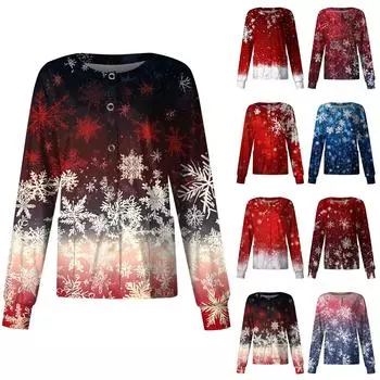 Женская повседневная одежда с длинным рукавом и рождественским принтом, кардиган, верхняя одежда, униформа XXXXXL