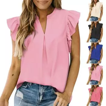 Женская повседневная однотонная блузка без рукавов с круглым вырезом, пуловер, майка, рубашка L бежевый