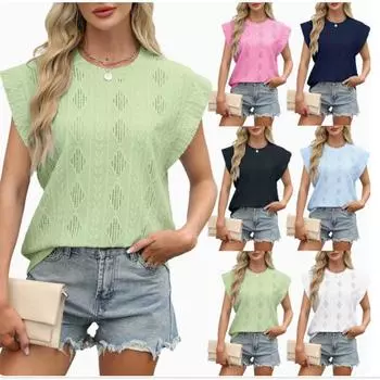 Женская повседневная однотонная футболка с круглым вырезом и коротким рукавом S белый