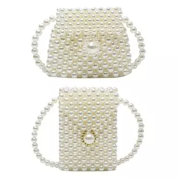 Женская повседневная однотонная сумка-кошелек, повседневная жемчужная мини-сумка-мессенджер с жемчугом, ретро женская сумочка с помадой, сумки на плечо