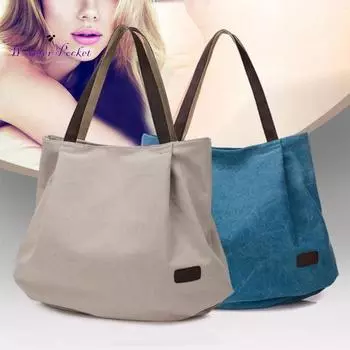 Женская повседневная однотонная сумка на молнии из холста на ремне, сумка для покупок