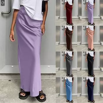 Женская повседневная плиссированная юбка-миди трапециевидной формы с высокой талией и карманами для выходных XL светло-розовый