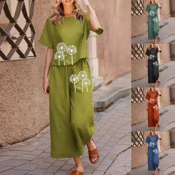 Женская повседневная пуловерная рубашка с длинным и коротким рукавом с круглым вырезом, повседневный костюм с художественным ретро-принтом XXXL синий