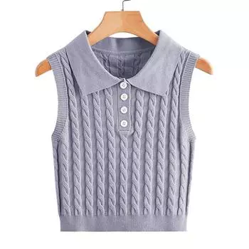 Женская повседневная пуловерная рубашка с v-образным вырезом, цветной свитер без рукавов, жилет S