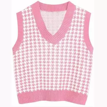 Женская повседневная пуловерная рубашка с v-образным вырезом, цветной свитер без рукавов, жилет XXL красный