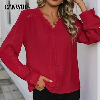 Женская повседневная рубашка Cross Border с длинным рукавом, красная, весна-осень S красный