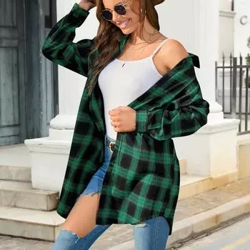 Женская повседневная рубашка на пуговицах, свободная рубашка с длинными рукавами и карманами S жёлтый