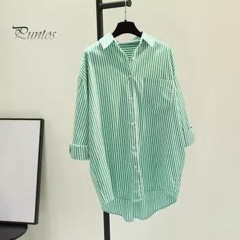 Женская повседневная рубашка с лацканами и длинными рукавами, рубашка с накладными карманами, однобортная рубашка в полоску с цветными блоками и принтом, уличная одежда S розовый