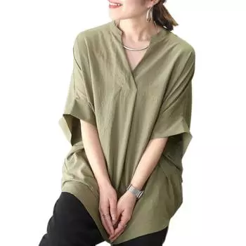 Женская повседневная рубашка с v-образным вырезом и коротким рукавом, пуловер свободного покроя, топы с короткой спинкой и длинными рабочими деловыми топами, уличная одежда One Size абрикосовый