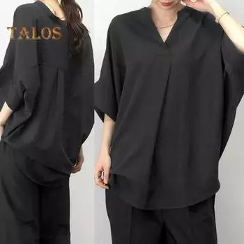 Женская повседневная рубашка с v-образным вырезом и коротким рукавом, пуловер свободного покроя, топы с короткой спинкой и длинными рабочими деловыми топами, уличная одежда зелёный