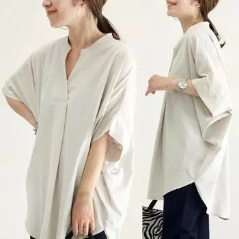 Женская повседневная рубашка с v-образным вырезом и коротким рукавом, пуловер свободного покроя, топы с короткой спинкой и длинными рабочими деловыми топами, уличная одежда зелёный