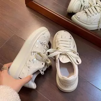 Женская повседневная спортивная обувь на толстой подошве 35 белый