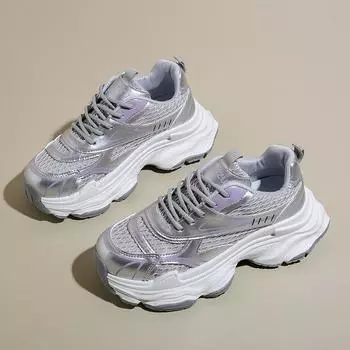 Женская повседневная спортивная обувь, однотонная, ультралегкая, увеличивающая рост, кроссовки на платформе, женская обувь, удобная, повседневная, повседневная обувь 35