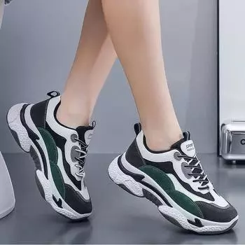 Женская повседневная спортивная обувь, женские кроссовки с дышащей сеткой на платформе, вулканизированная обувь на шнуровке, женские повседневные кроссовки для бега 40