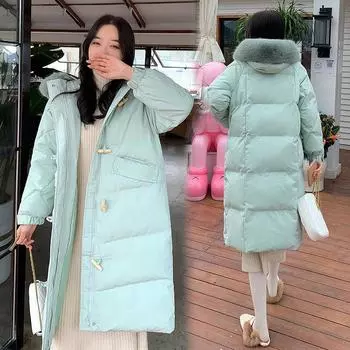 Женская повседневная стеганая куртка с капюшоном, длинное и толстое пальто больших размеров S
