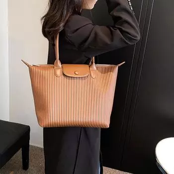 Женская повседневная сумка большой емкости, винтажная сумка через плечо кофейный