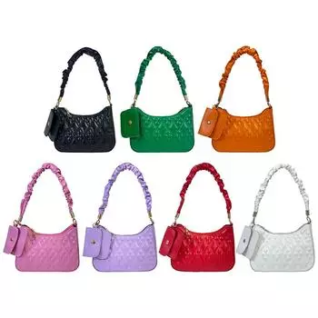 Женская повседневная сумка через плечо с застежкой-молнией PU модная сумка простой сплошной цвет чёрный