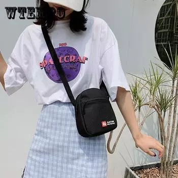 Женская повседневная сумка для мобильного телефона, милая однотонная маленькая сумка на молнии, женская универсальная изысканная мини-холщовая сумка красный