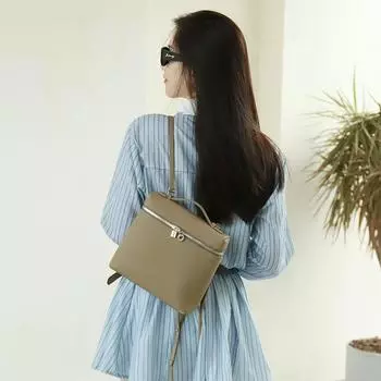 Женская повседневная сумка из натуральной кожи LP: Вместительный, многофункциональный рюкзак с простым, элегантным дизайном 24cm Length x 10cm Width x 22cm Height