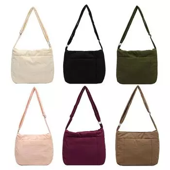 Женская повседневная сумка-мессенджер, большая вместительная сумка через плечо, однотонная модная сумка-саквояж с регулируемым ремешком для путешествий на открытом воздухе бежевый