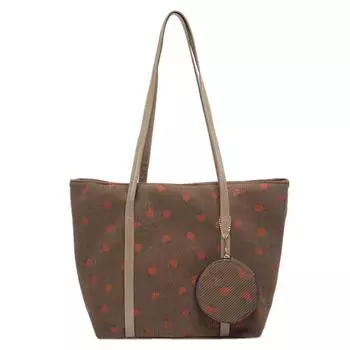 - Женская повседневная сумка-тоут большой емкости из вельвета для ежедневных поездок на работу и обратно B чёрный