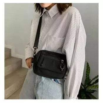 Женская повседневная сумка-тоут для отдыха на природе, простая однотонная холщовая сумка на молнии, сумка через плечо, роскошная сумка чёрный