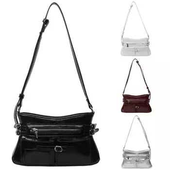 Женская повседневная сумка-тоут из искусственной кожи с регулируемым ремешком, дорожная сумка-тоут, простая сумка-ранец чёрный