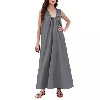 Женская повседневная свободная длинная юбка А-силуэта с большим подолом XL