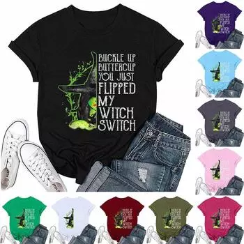 Женская повседневная свободная футболка с буквенным принтом, круглый вырез, пуловер, короткий рукав L армия зеленый