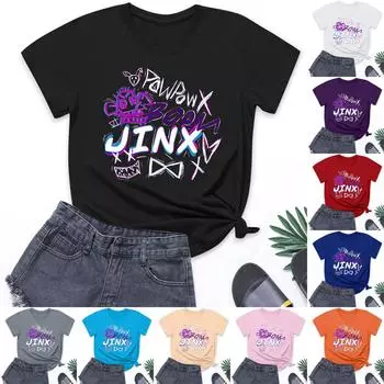 Женская повседневная свободная футболка с круглым вырезом, пуловер с коротким рукавом L чёрный