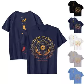 Женская повседневная свободная футболка с принтом, круглый вырез, пуловер, короткий рукав, топ L чёрный