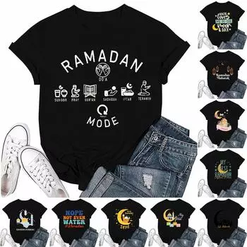 Женская повседневная свободная футболка с принтом, круглый вырез, пуловер, короткий рукав, топ L чёрный