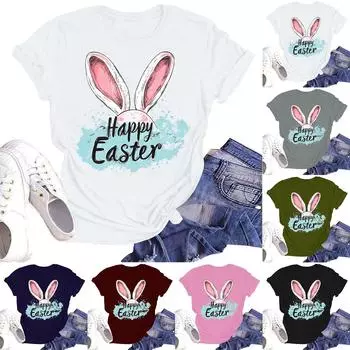 Женская повседневная свободная футболка с принтом, круглый вырез, пуловер, короткий рукав, топ L армия зеленый