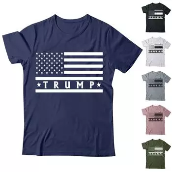 Женская повседневная свободная футболка с принтом, пуловер с круглым вырезом, топ с короткими рукавами L армия зеленый