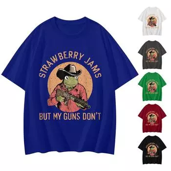 Женская повседневная свободная футболка с принтом, пуловер с круглым вырезом, топ с короткими рукавами L чёрный