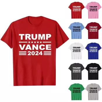 Женская повседневная свободная футболка с принтом, пуловер с круглым вырезом, топ с короткими рукавами M