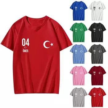 Женская повседневная свободная футболка с принтом, пуловер с круглым вырезом, топ с короткими рукавами L винный