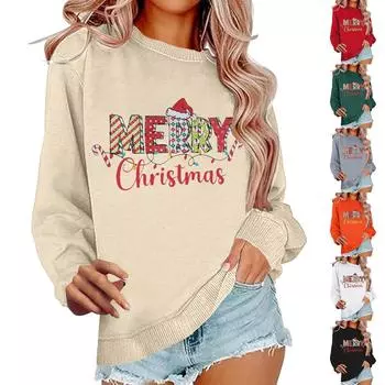 Женская повседневная свободная однотонная толстовка с круглым вырезом и длинным рукавом с принтом Пасхи L чёрный