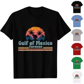 Женская повседневная свободная пляжная футболка с принтом, круглый вырез, пуловер, короткий рукав, топ XXXL красный