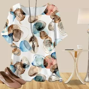 Женская повседневная свободная весенняя рубашка, женские топы с коротким рукавом и цветным персонализированным цветочным принтом XS белый