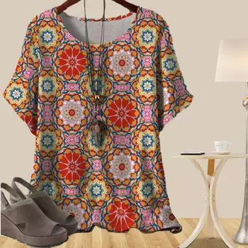 Женская повседневная свободная весенняя рубашка, женские топы с коротким рукавом и принтом в виде цветочного метеорита XS розовый