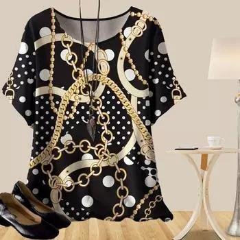 Женская повседневная свободная весенняя рубашка, женские топы с коротким рукавом и цепочкой, принт в форме сердца XS розовый