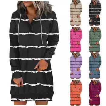 Женская повседневная толстовка с длинным рукавом и джемпером с принтом и шнурком One size чёрный