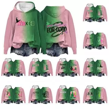 Женская повседневная толстовка с длинным рукавом и принтом Bad Witch L армия зеленый