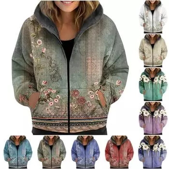 Женская повседневная толстовка с капюшоном и принтом, бархатная утепленная осенне-зимняя теплая куртка XXXL фиолетовый