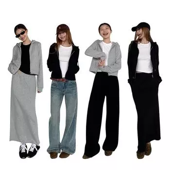 Женская повседневная толстовка с капюшоном и узкой юбкой А-силуэта от Nantao, весна-лето 2025 M