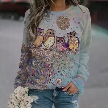 Женская повседневная толстовка с капюшоном, модные принты, толстовки с длинными рукавами, толстовка с круглым вырезом, женские толстовки с капюшоном, женские осенние топы S