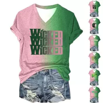 Женская повседневная толстовка с круглым вырезом и коротким рукавом с принтом и карманом L армия зеленый