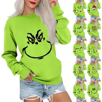 Женская повседневная толстовка с круглым вырезом, свободные мягкие пуловеры с длинными рукавами и принтом, топы S киноварь