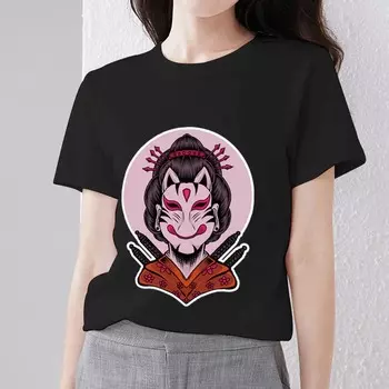 Женская повседневная тонкая футболка, летняя классическая маска с принтом, женская футболка высокого качества XXS-3XL, топ с короткими рукавами, женская одежда XXXL